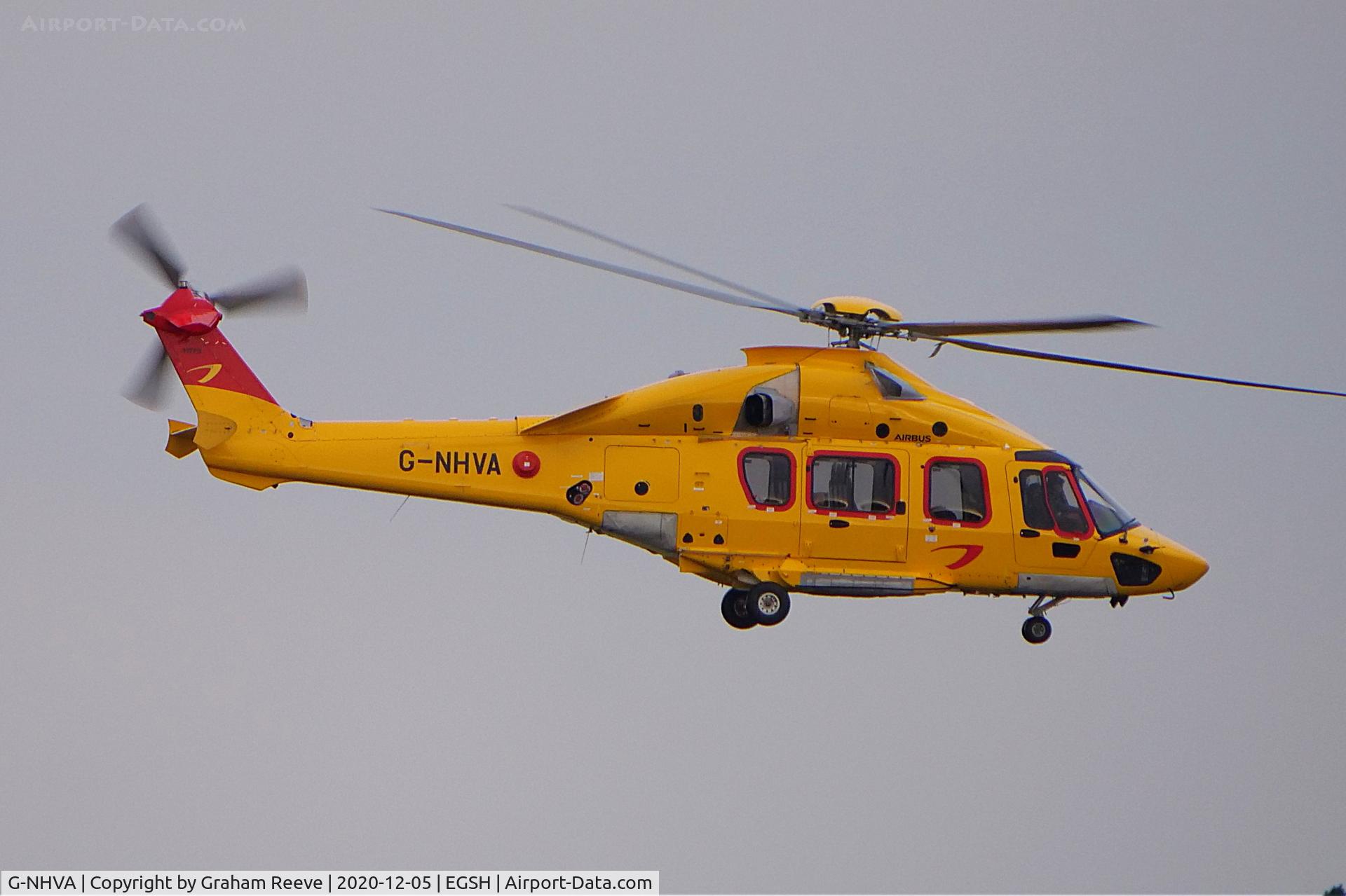 G-NHVA, 2019 Airbus Helicopters EC-175B C/N 5042, Departing from Norwich.