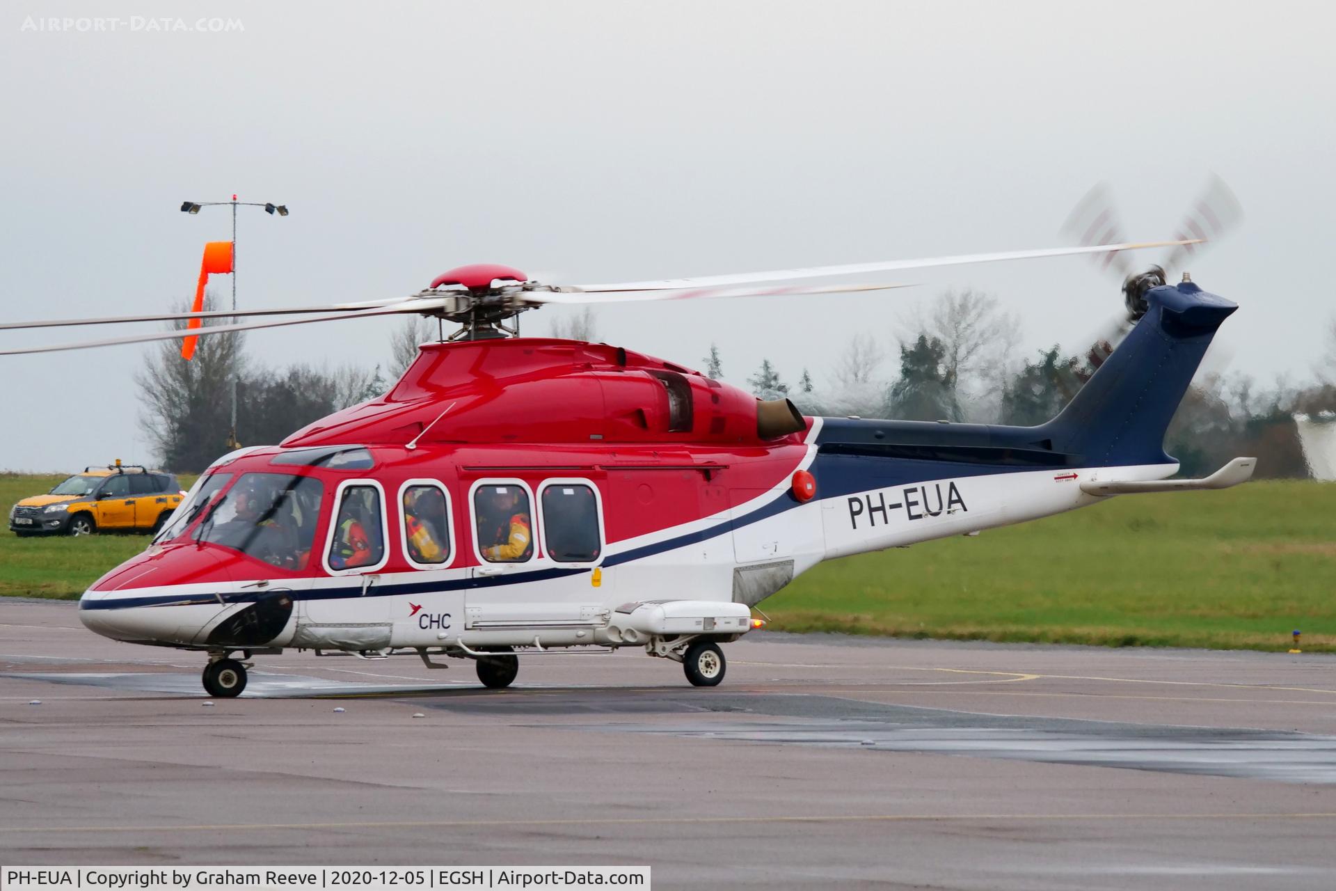 PH-EUA, 2007 AgustaWestland AW-139 C/N 31072, Just landed at Norwich.