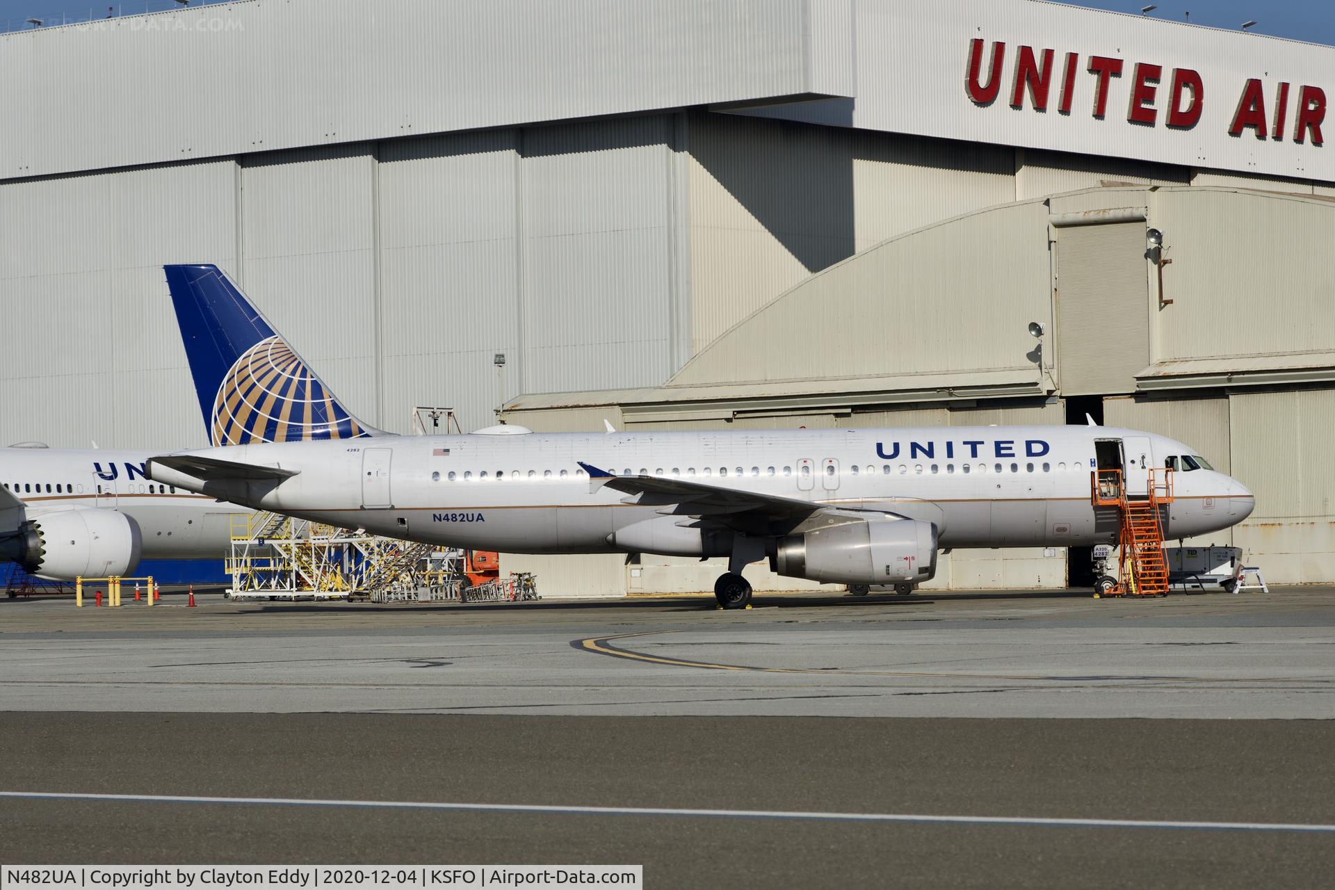 N482UA, 2001 Airbus A320-232 C/N 1584, SFO 2020.