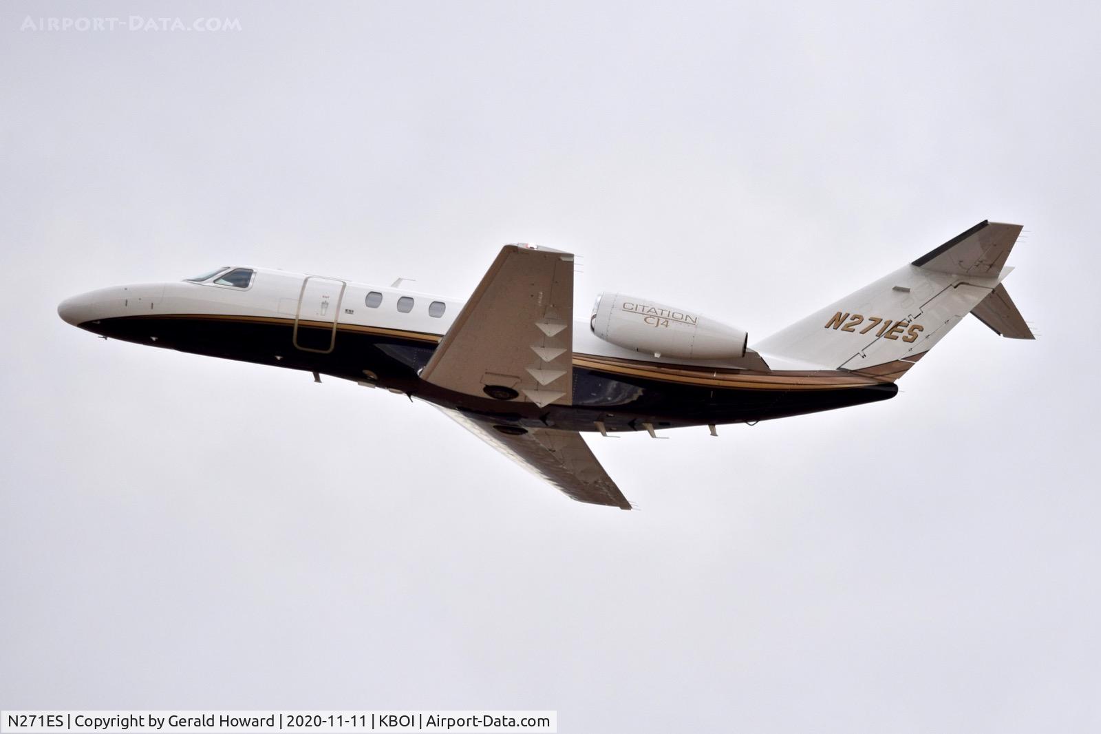 N271ES, 2012 Cessna 525C CitationJet CJ4 C/N 525C-0091, Departing BOI.