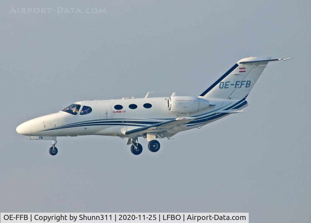 OE-FFB, 2008 Cessna 510 Citation Mustang Citation Mustang C/N 510-0065, Landing rwy 14R... additional Globe Air titles...