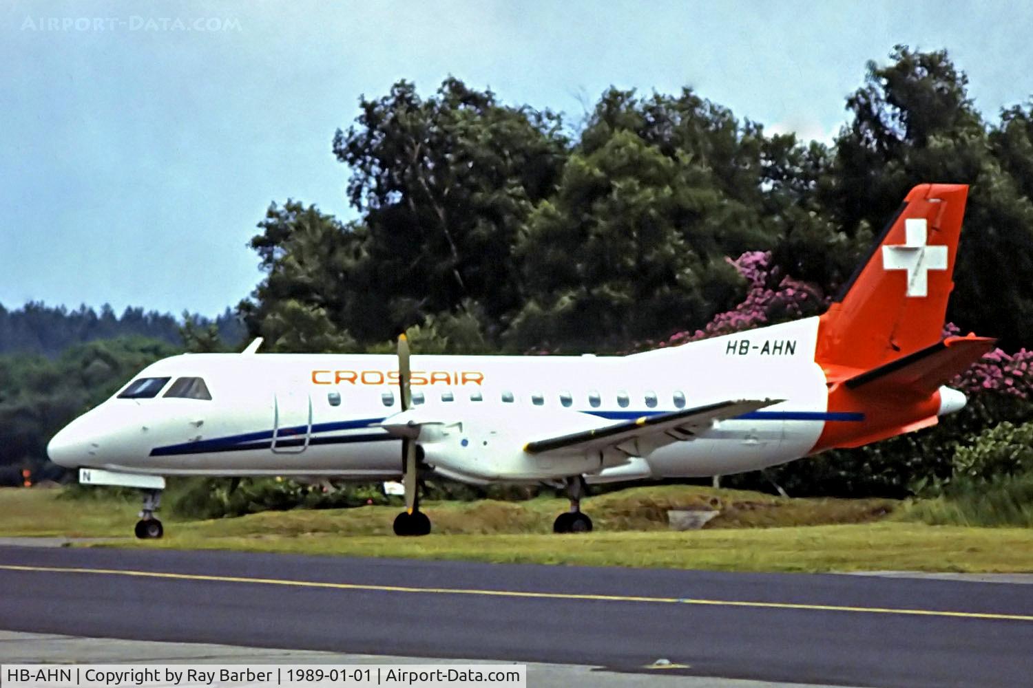 HB-AHN, 1987 Saab 340A C/N 340A-088, HB-AHN   SAAB-Scania SF.340A [088] (Crossair) (Place & Date unknown) @ 1989