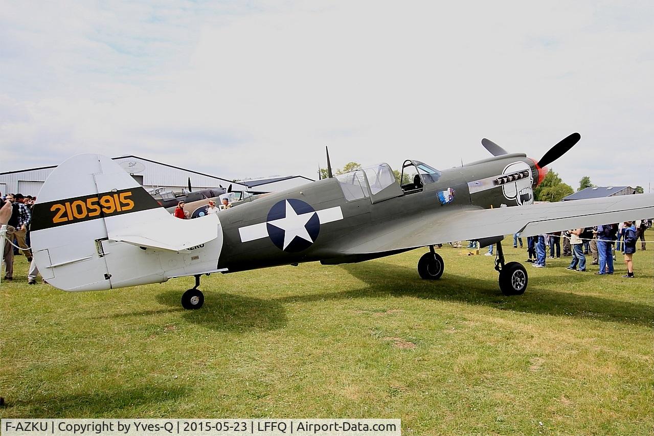 F-AZKU, 1942 Curtiss P-40N Warhawk C/N 29677, Curtiss P-40N Warhawk, Static display, La Ferté-Alais Airfield (LFFQ) Air Show 2015