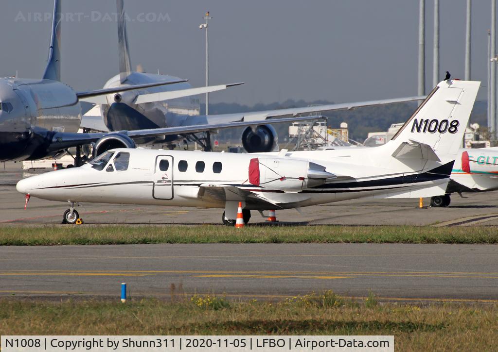 N1008, 1981 Cessna 501 Citation I/SP C/N 501-0210, Parked at the General Aviation area...