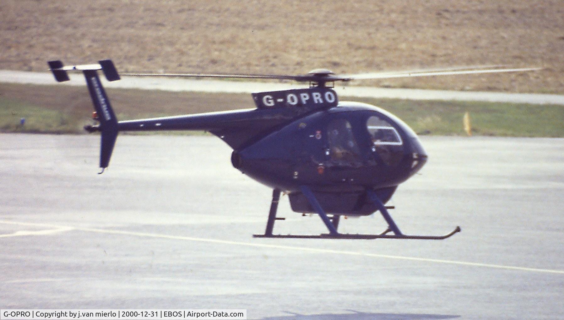 G-OPRO, 1990 McDonnell Douglas MD-500E (369E) C/N 0360E, Scan from slide