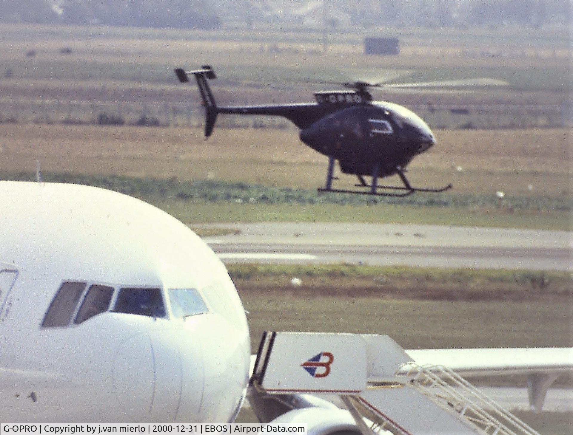 G-OPRO, 1990 McDonnell Douglas MD-500E (369E) C/N 0360E, Scan from slide