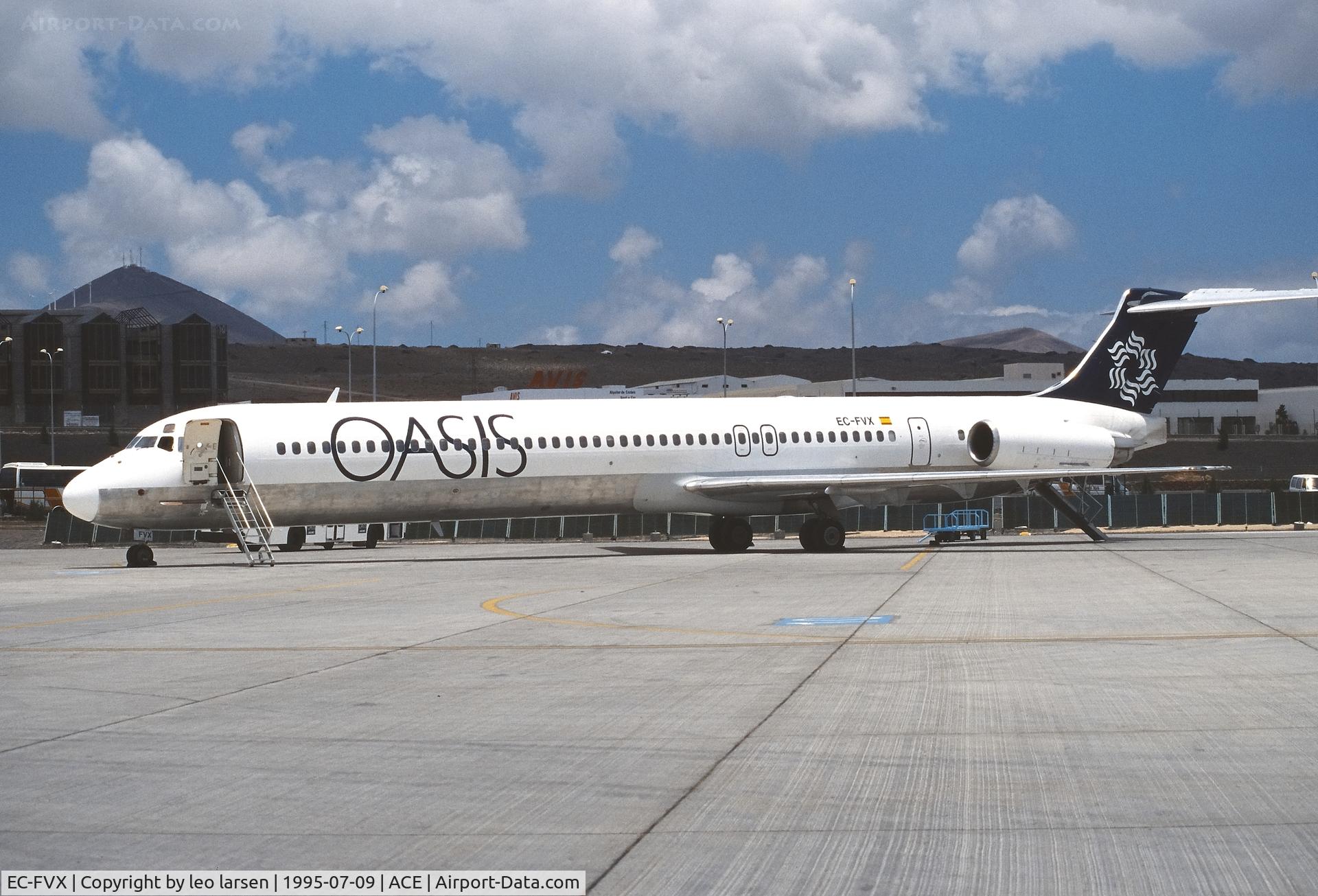 EC-FVX, 1989 McDonnell Douglas MD-83 (DC-9-83) C/N 49791, Lanzarote 9.7.1995