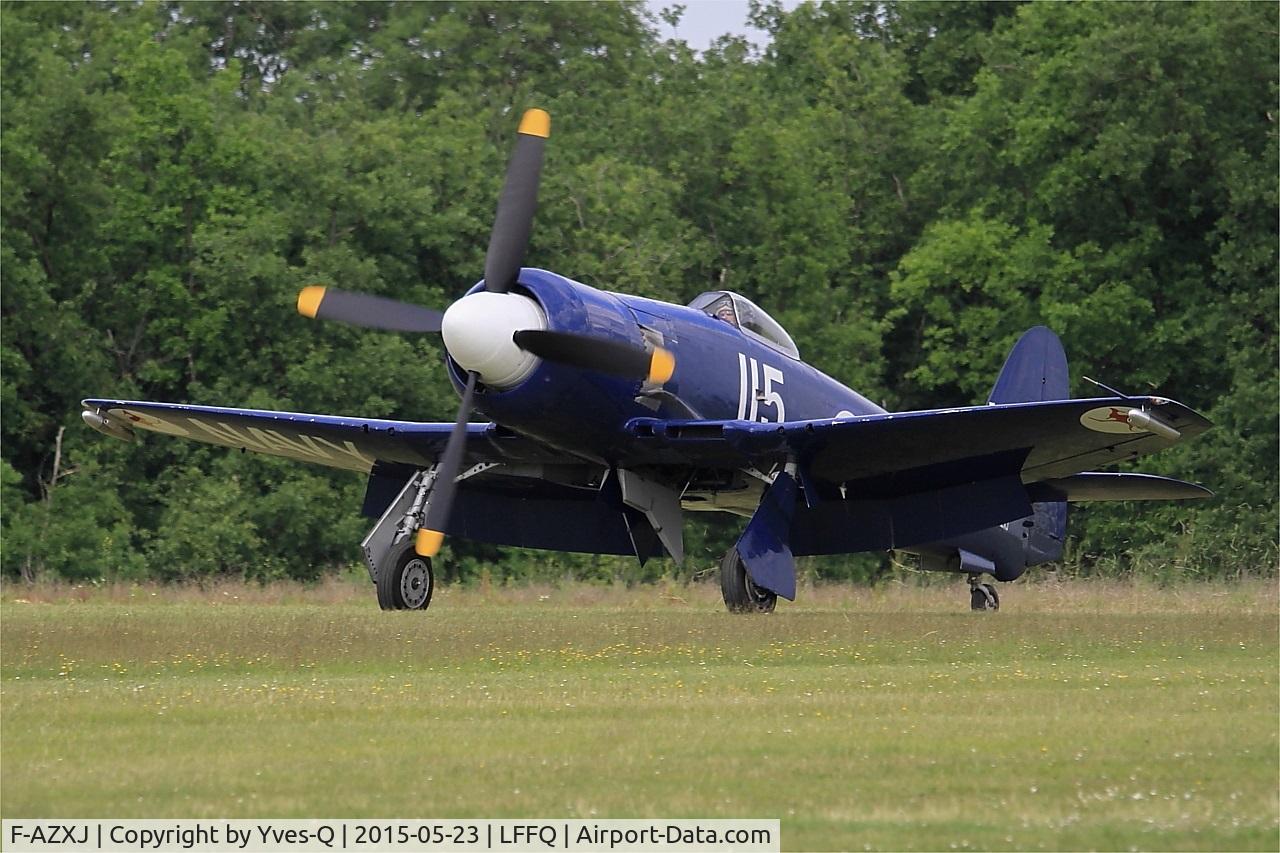 F-AZXJ, 1949 Hawker Sea Fury FB.11 C/N 37733, Hawker Sea Fury FB.11, Landing, La Ferté-Alais Airfield (LFFQ) Air show 2016