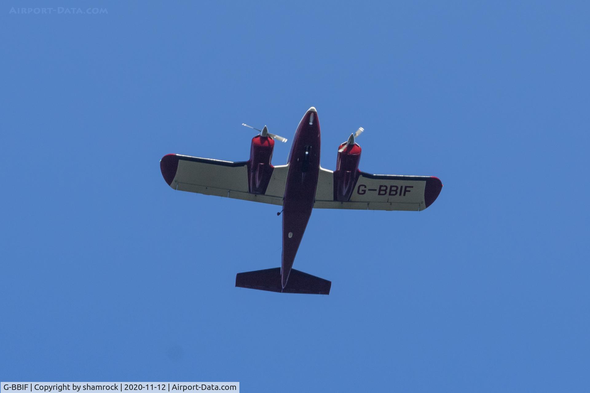 G-BBIF, 1973 Piper PA-23-250 Aztec E C/N 27-7305234, Over North Norfolk, England.