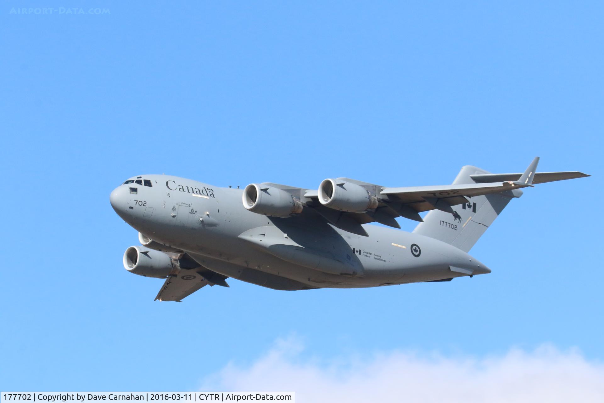 177702, 2007 Boeing CC-177 Globemaster III C/N F-180, Globemaster in flight over Trenton, Ontario, Canada