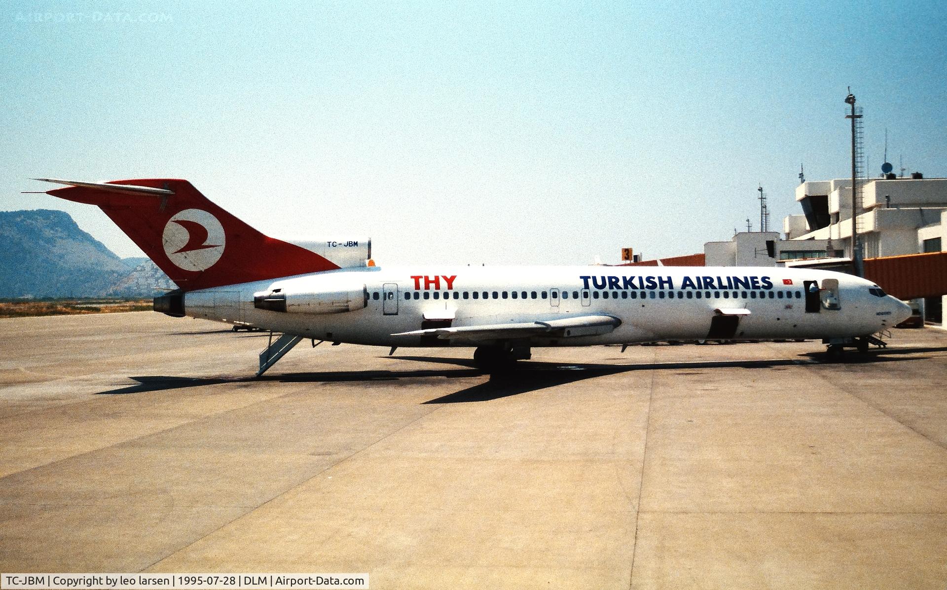 TC-JBM, 1976 Boeing 727-2F2 C/N 21260, Dalaman 28.7.1995