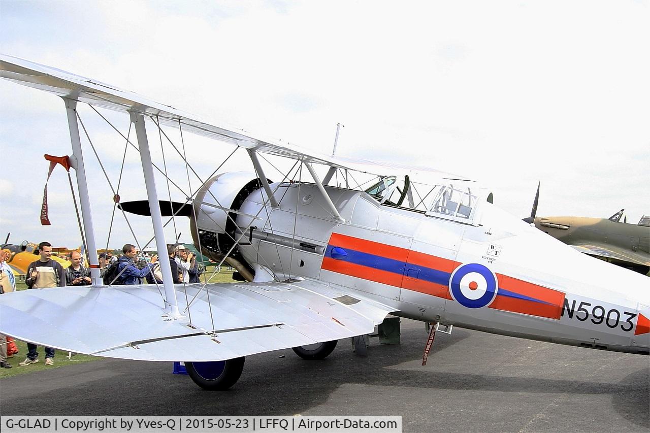 G-GLAD, 1939 Gloster Gladiator Mk2 C/N G5/75751, Gloster Gladiator II, Static display, La Ferté-Alais (LFFQ) Air show 2015
