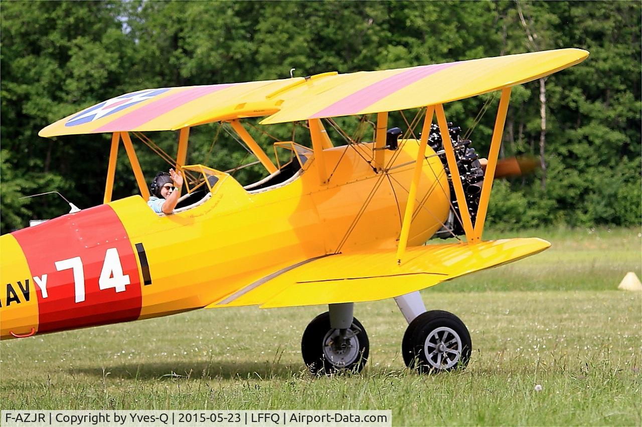 F-AZJR, 1942 Boeing-Stearman PT-13D (E75) C/N 75-5656, Boeing PT-13D Kaydet (E75), Taxiing, La Ferté-Alais Airfield (LFFQ) Air show 2015