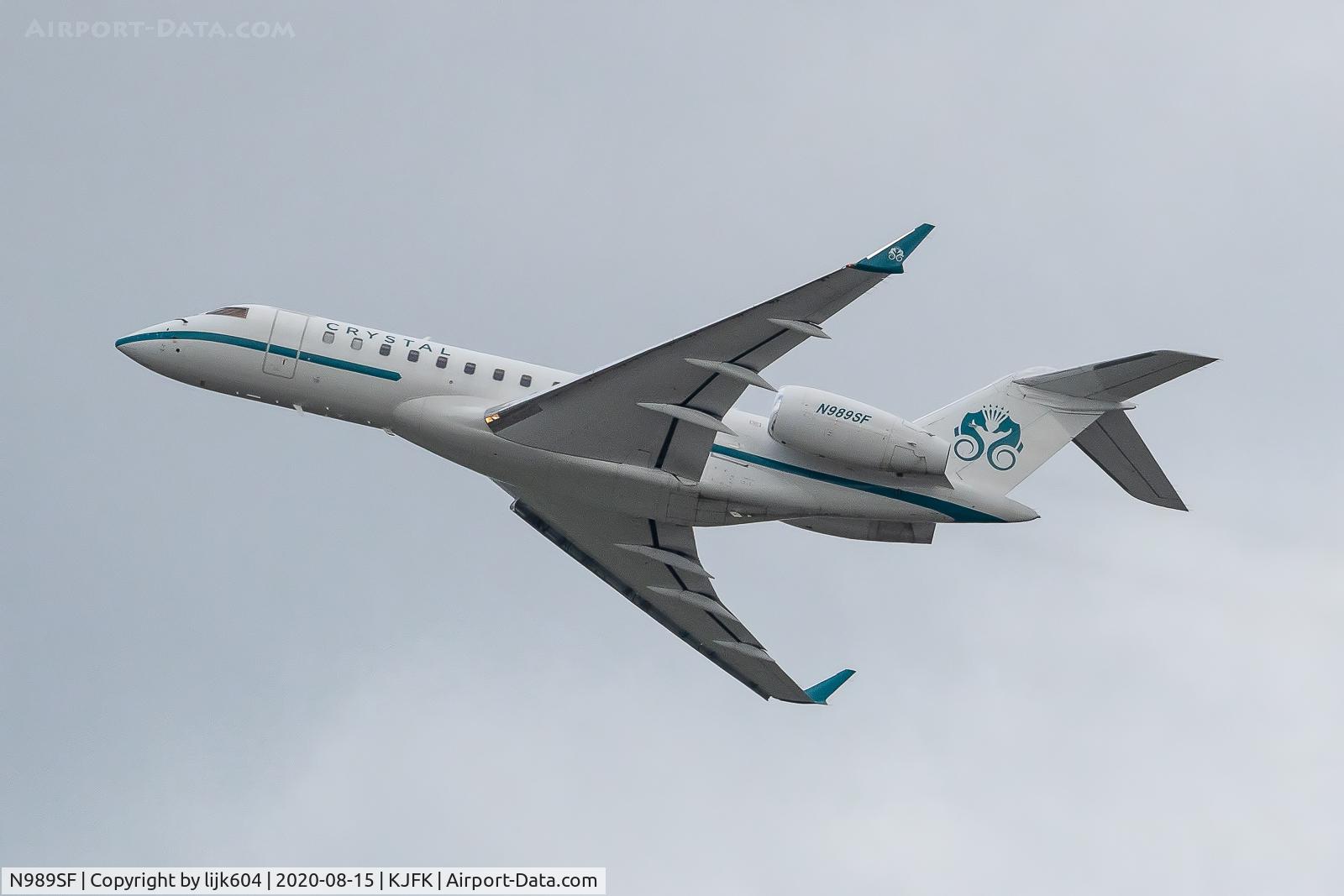 N989SF, 2007 Bombardier BD-700-1A10 Global Express XRS C/N 9234, Departing 4L @ JFK