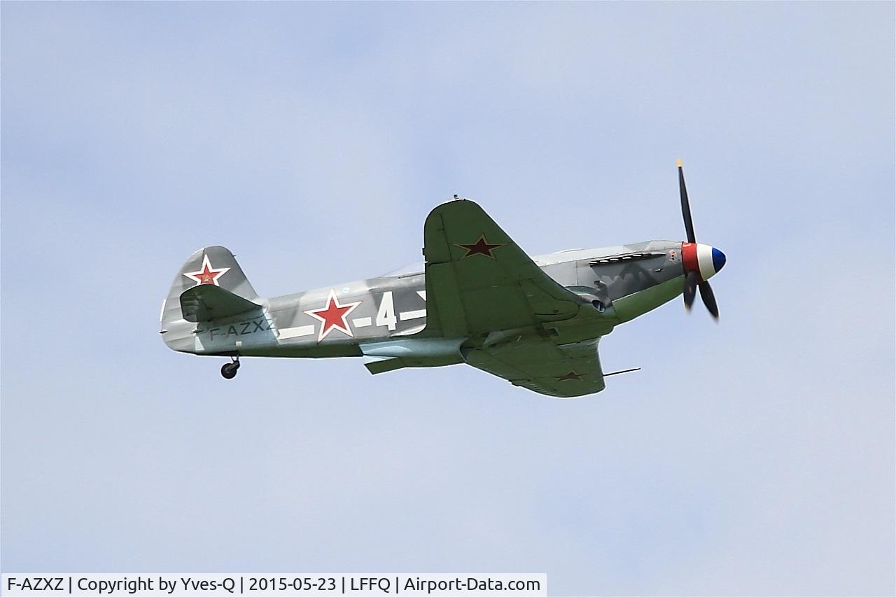 F-AZXZ, 1944 Yakovlev Yak-3UA Replica C/N Y337, Yakovlev YAK-3UA Replica, Take off rwy 28, La Ferté-Alais Airfield (LFFQ) Air show 2015