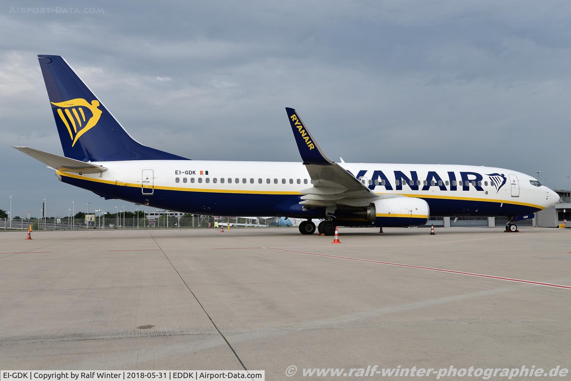 EI-GDK, 2017 Boeing 737-8AS(WL) C/N 44806, Boeing 737-8AS(W) - FR RYR Ryanair - 44806 - EI-GDK - 31.05.2018 - CGN