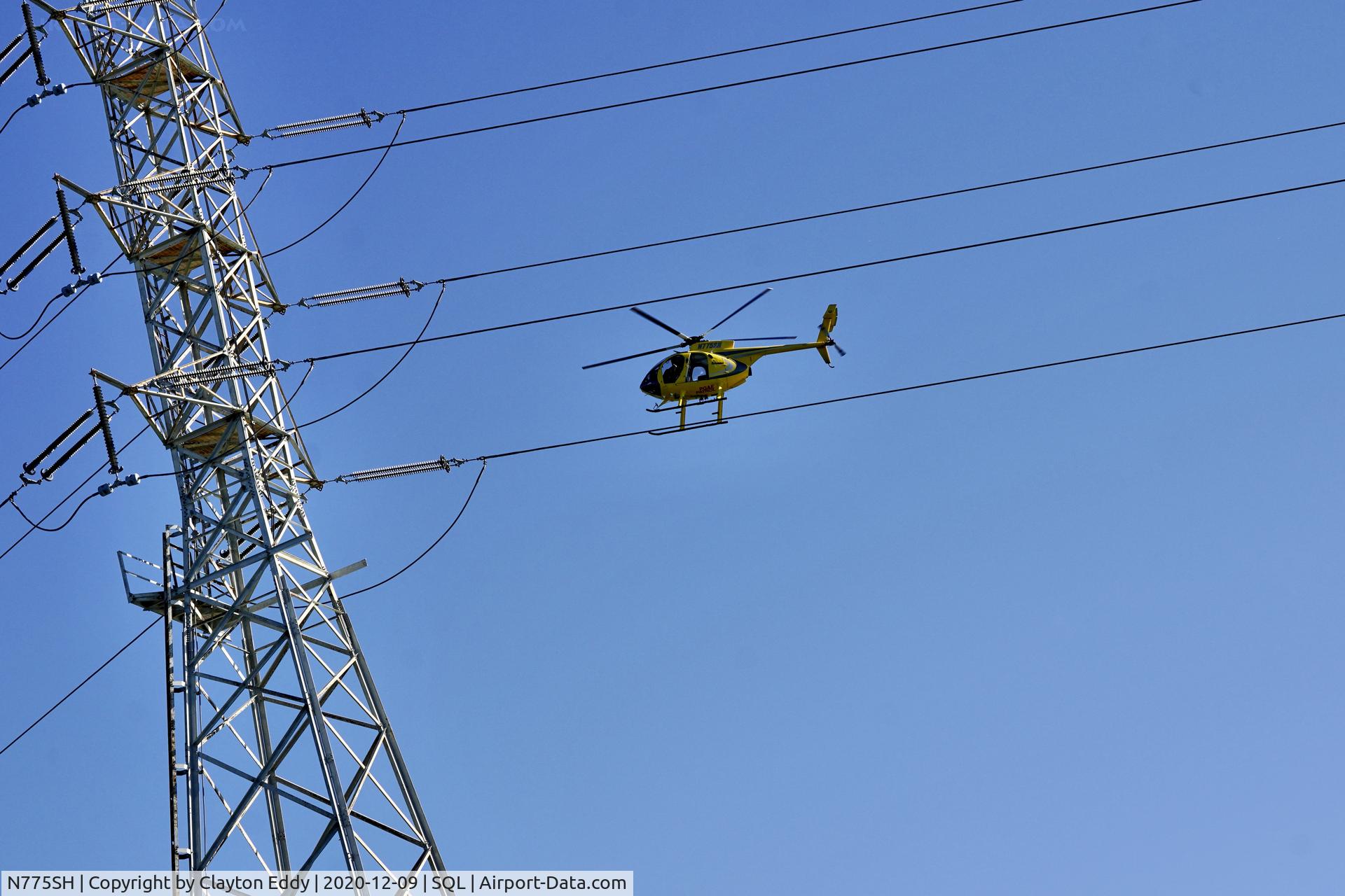 N775SH, 1998 McDonnell Douglas 369FF C/N 0601FF, PG&E checking the lines San Mateo Bridge California 2020.