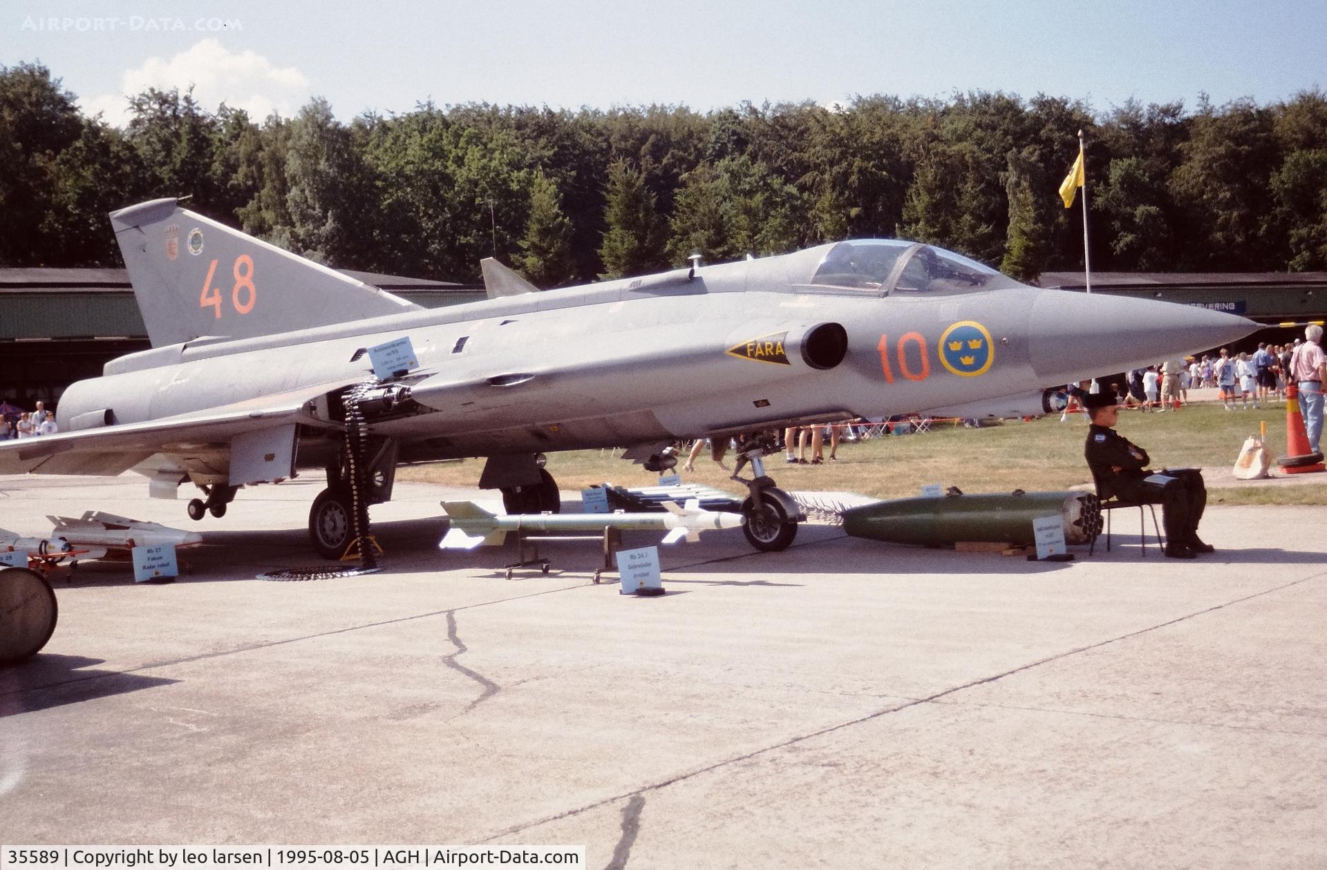 35589, 1969 Saab J-35J Draken C/N 35-589, Ängelholm 5.8.1995