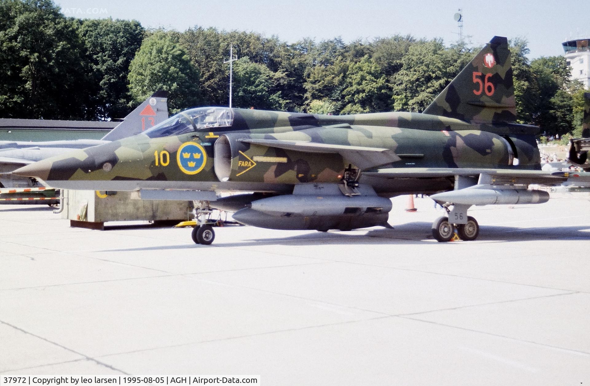 37972, 1979 Saab SF 37 Viggen C/N 37972, Ängelholm 5.8.1995.Museum Exhibit Gotland defensmuseum.
wfu 11.11.1997