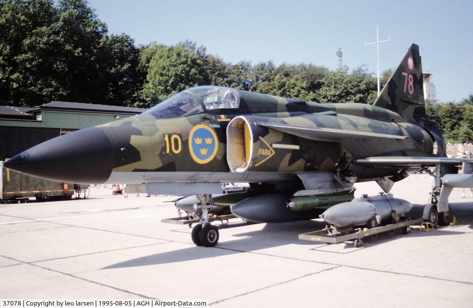 37078, 1975 Saab AJ37 Viggen C/N 37078, Ängelholm F.10 5.8.1995