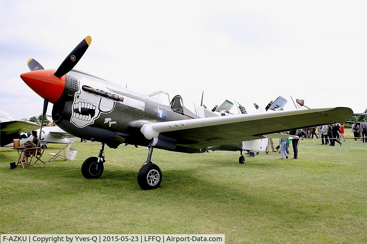 F-AZKU, 1942 Curtiss P-40N Warhawk C/N 29677, Curtiss P-40N Warhawk, Static display, La Ferté-Alais Airfield (LFFQ) Air Show 2015