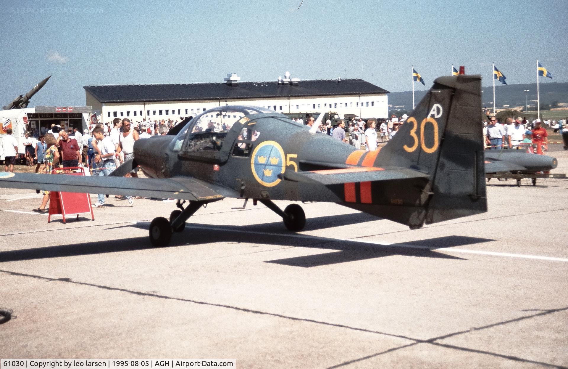 61030, 1972 Scottish Aviation Sk.61D Bulldog C/N BH100/137, Ängelholm F.10 5.8.1995