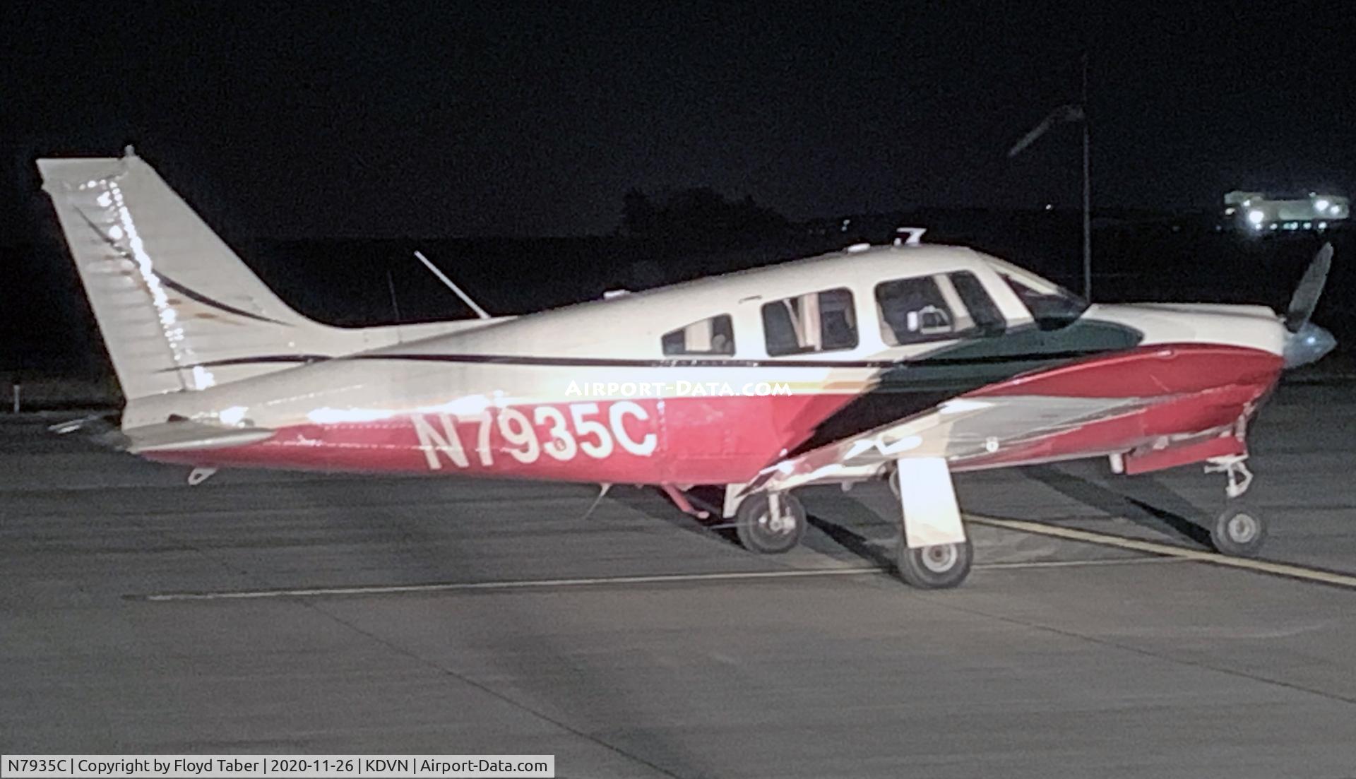 N7935C, 1975 Piper PA-28R-200 C/N 28R-7635122, Sitting on the general aviation ramp
