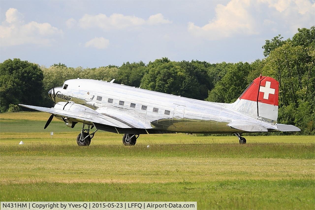 N431HM, 1943 Douglas DC-3C-S1C3G (C-47A) C/N 9995, Douglas DC3C-S1C3G, Taxiing, La Ferté-Alais airfield (LFFQ) Airshow 2015