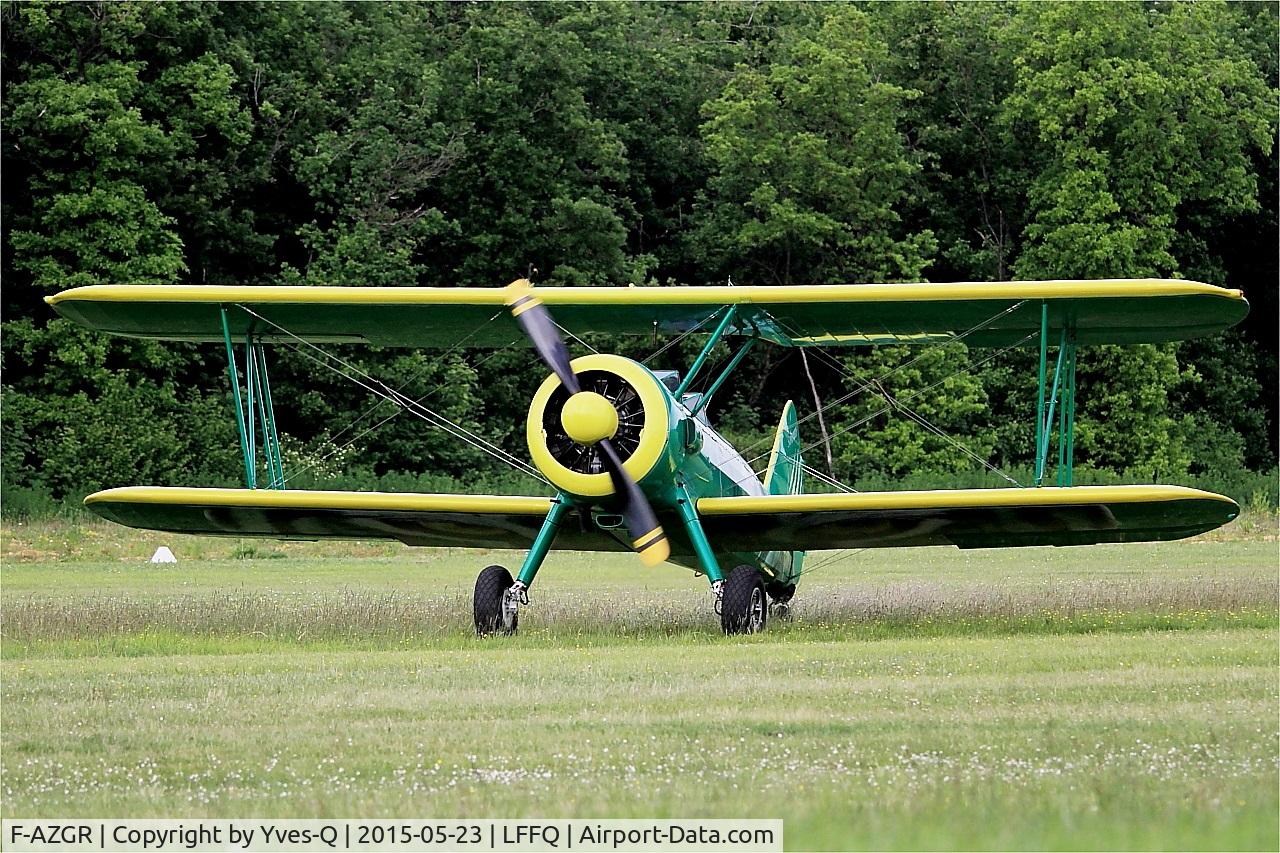 F-AZGR, Boeing N2S-3 Kaydet (B75N1) C/N 75-2650, Boeing N2S-3 Kaydet (B75N1), Taxiing to parking area, La Ferté-Alais airfield (LFFQ) Air show 2015