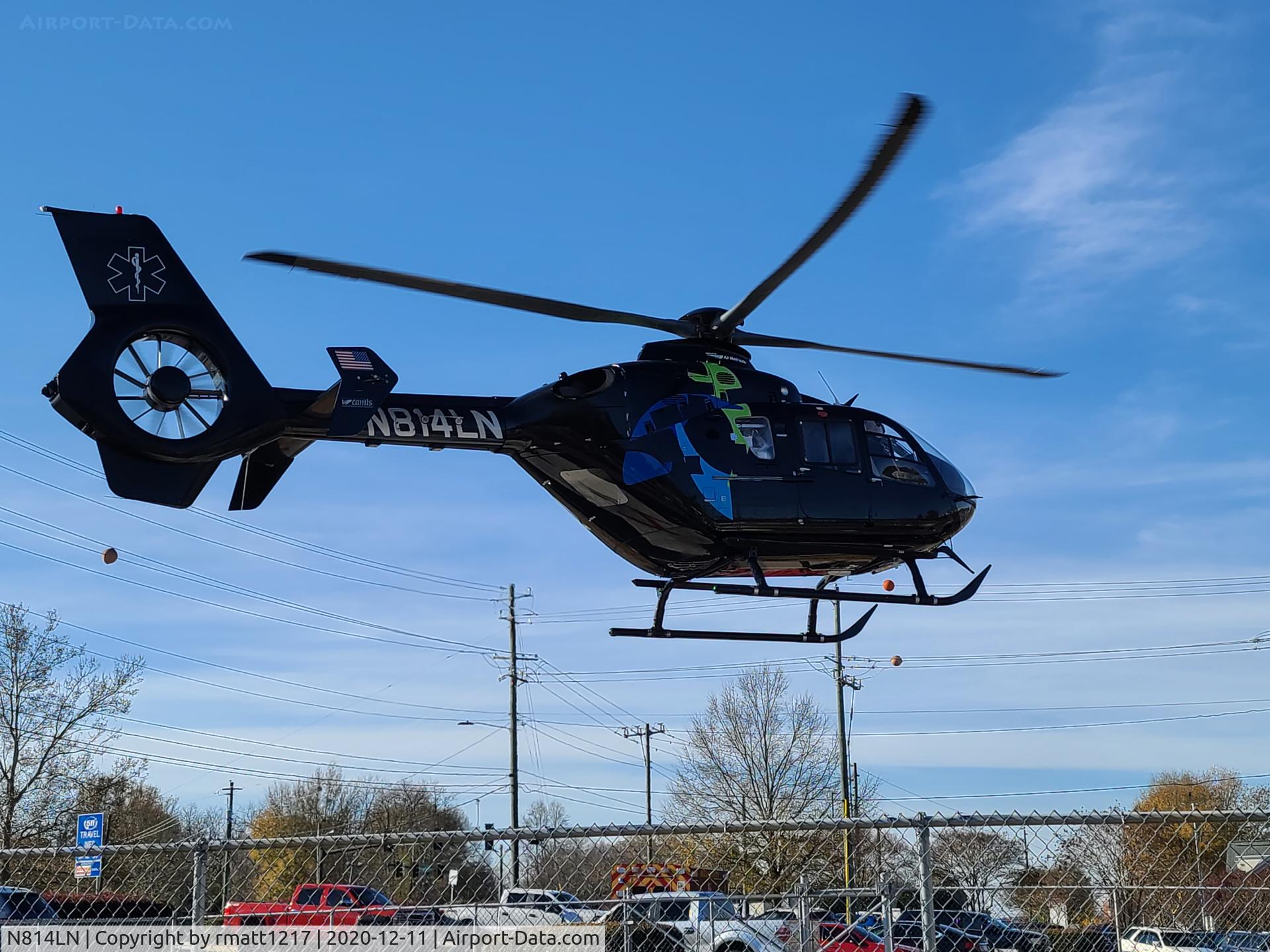 N814LN, 2007 Eurocopter EC-135P-2+ C/N 0628, Departing Northeast Georgia Medical Center as AirLife 14.