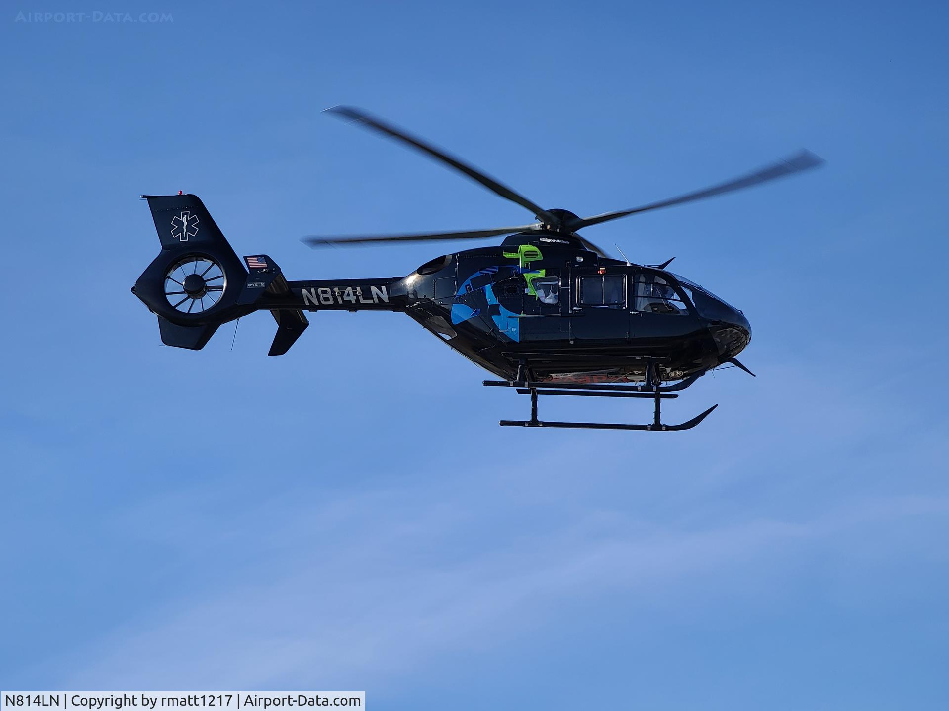 N814LN, 2007 Eurocopter EC-135P-2+ C/N 0628, Departing Northeast Georgia Medical Center as AirLife 14.