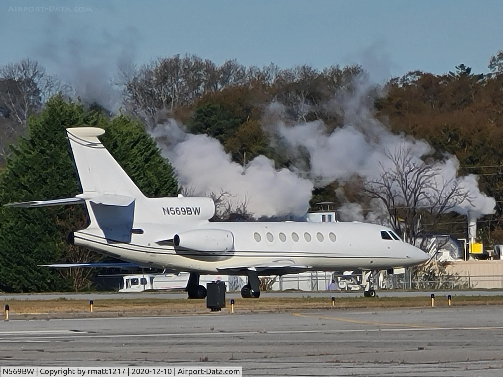 N569BW, 1981 Dassault-Breguet Falcon 50 C/N 45, Parked on the ramp at KGVL.