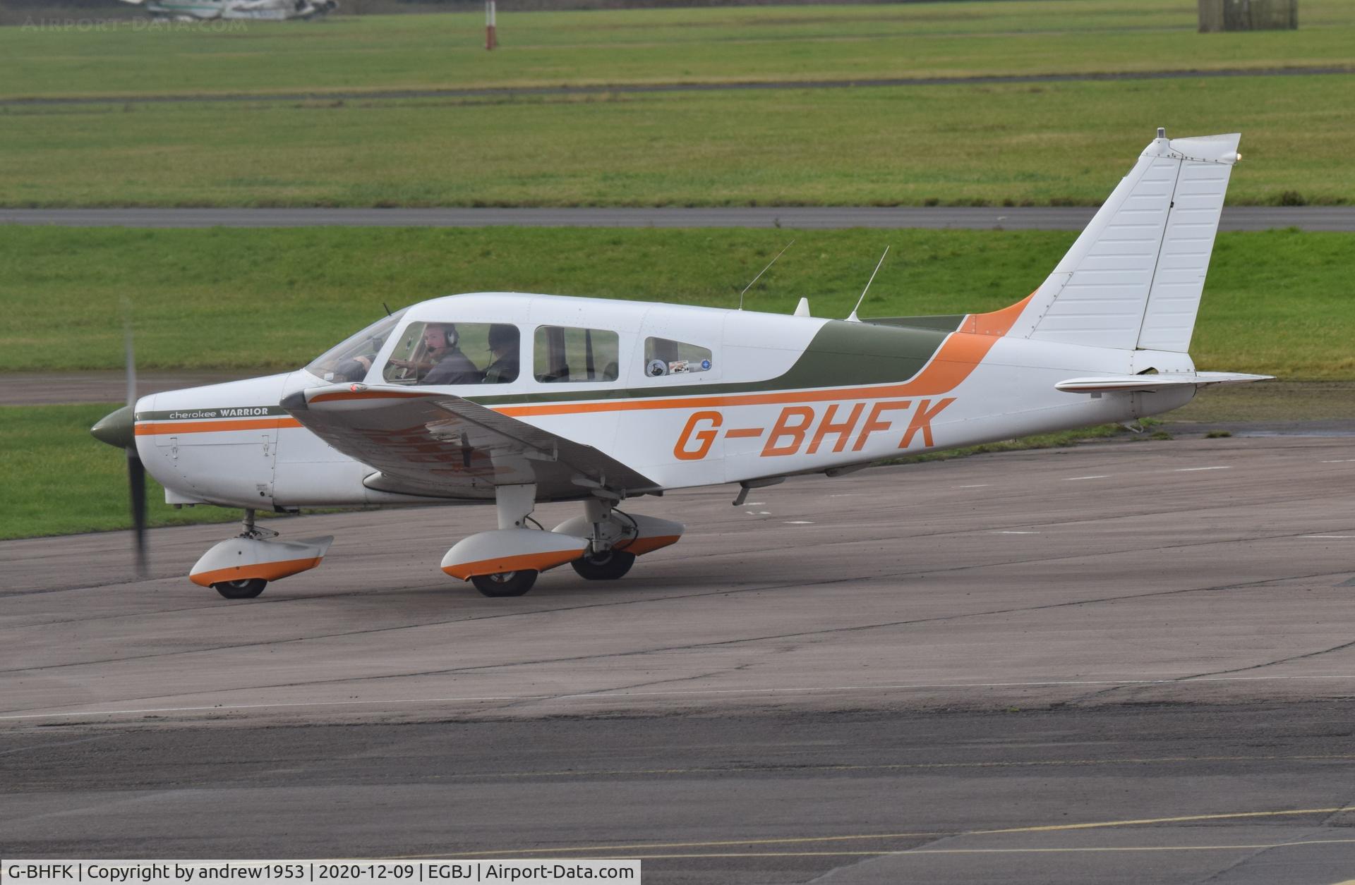 G-BHFK, 1976 Piper PA-28-151 Cherokee Warrior C/N 28-7615088, G-BHFK at Gloucestershire Airport.