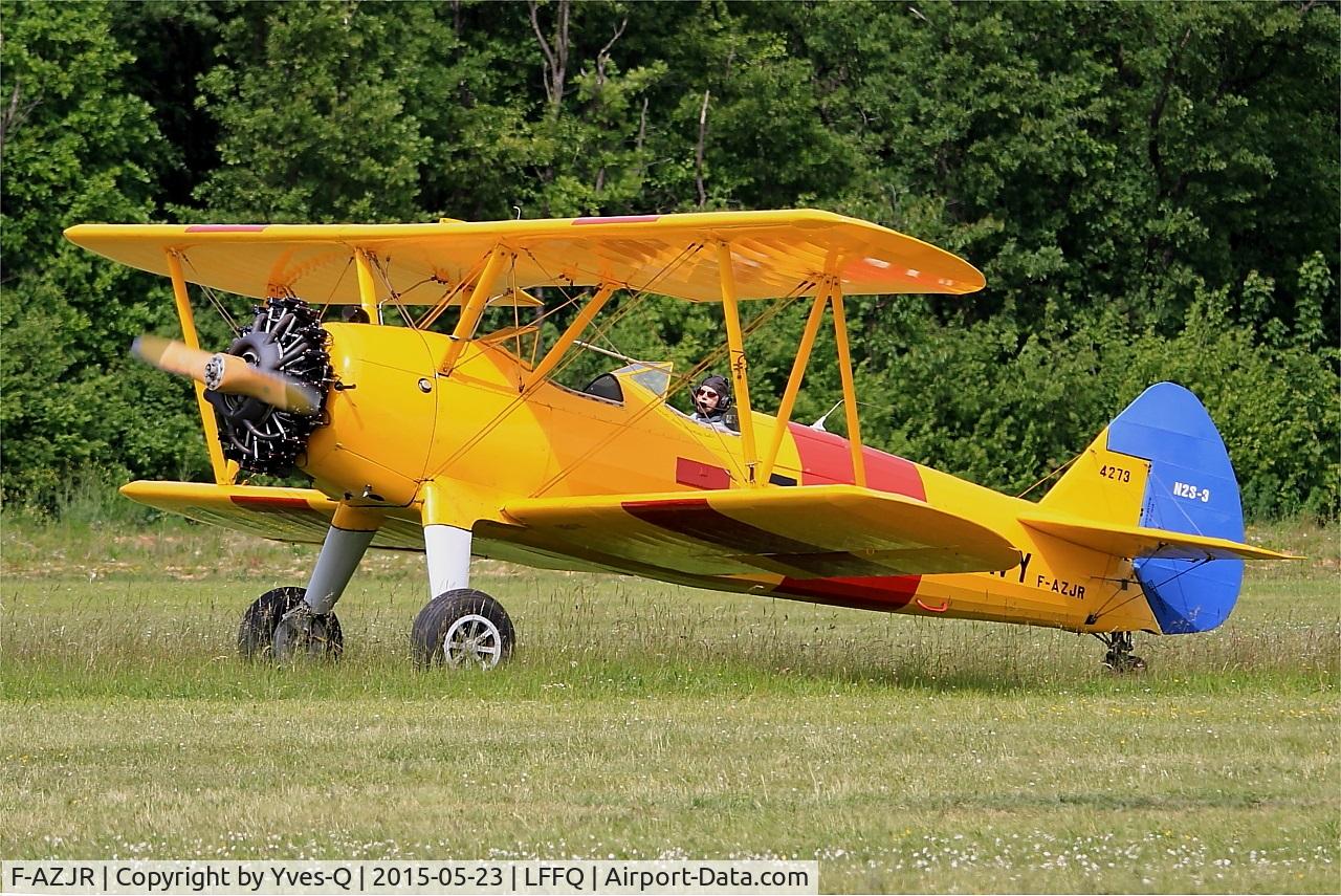 F-AZJR, 1942 Boeing-Stearman PT-13D (E75) C/N 75-5656, Boeing PT-13D Kaydet (E75), Taxiing, La Ferté-Alais Airfield (LFFQ) Air show 2015
