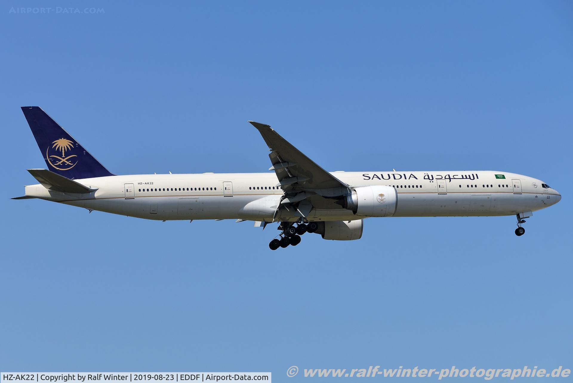 HZ-AK22, 2013 Boeing 777-368/ER C/N 41059, Boeing 777-368ER - SV SVA Saudi Arabian Airlines - 41059 - HZ-AK22 - 23.08.2019 - FRA