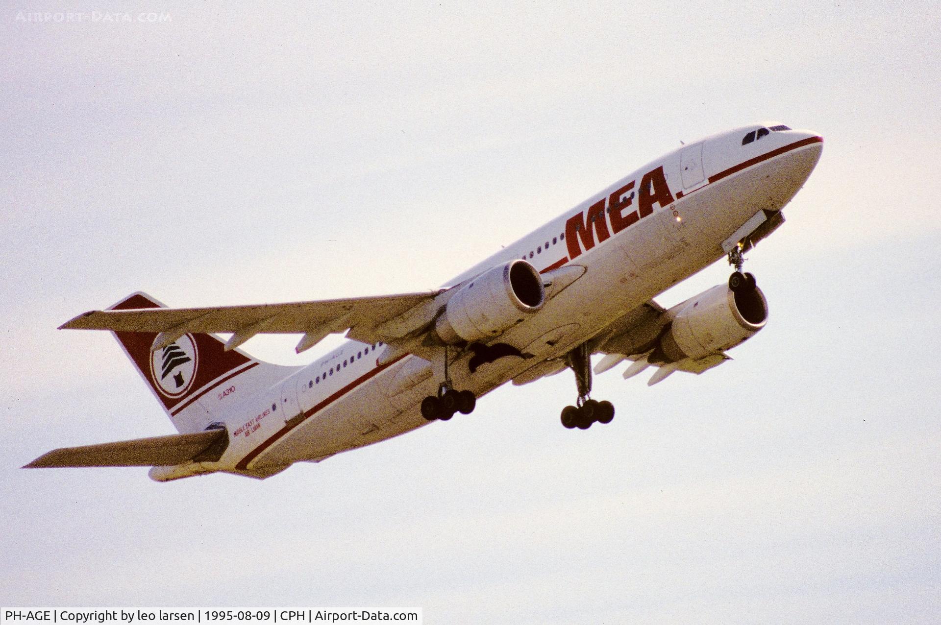 PH-AGE, 1984 Airbus A310-203 C/N 283, Copenhagen 9.8.1995