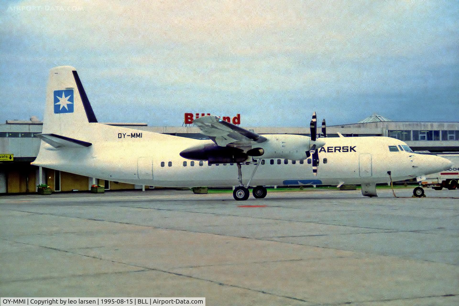 OY-MMI, 1988 Fokker 50 C/N 20126, Billund 15.8.1995