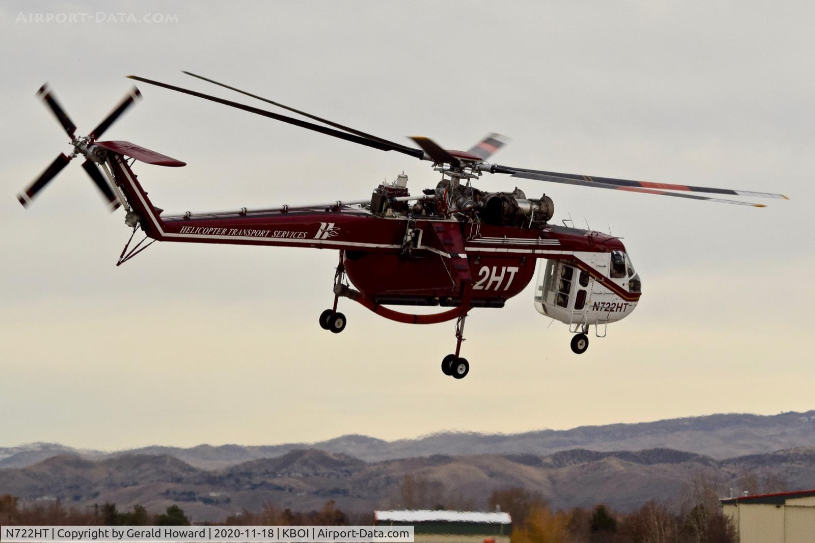 N722HT, 1969 Sikorsky CH-54B Tarhe C/N 64-075, Departing BOI
