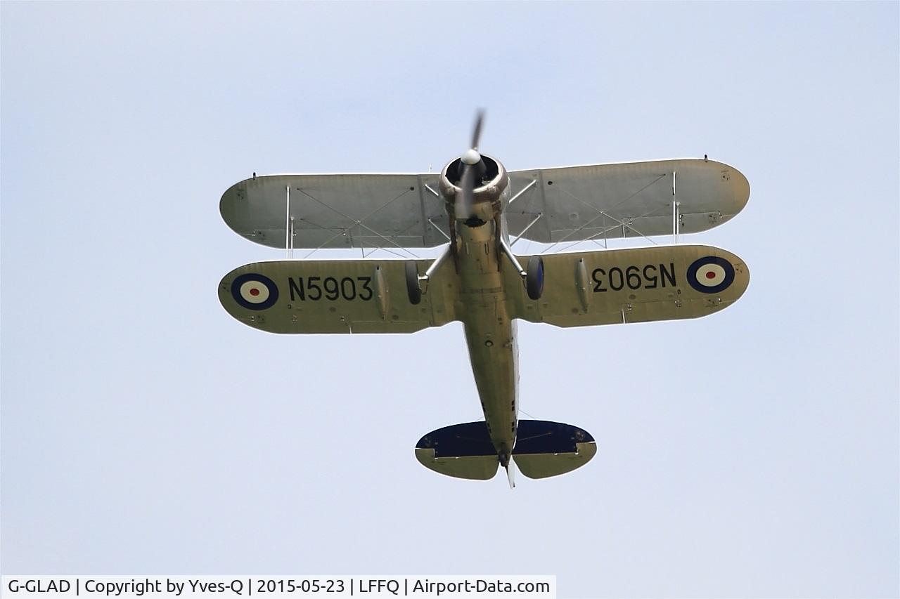 G-GLAD, 1939 Gloster Gladiator Mk2 C/N G5/75751, Gloster Gladiator II, On display, La Ferté-Alais (LFFQ) Air show 2015