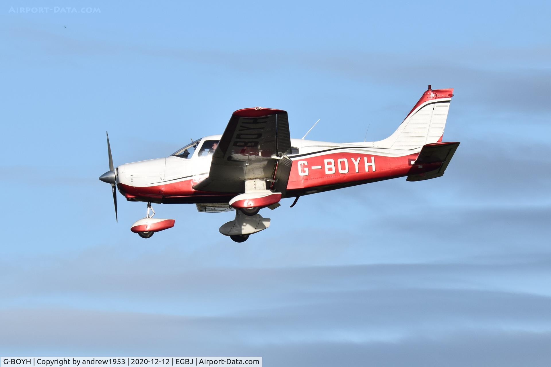 G-BOYH, 1977 Piper PA-28-151 Cherokee Warrior C/N 28-7715290, G-BOYH at Gloucestershire Airport.