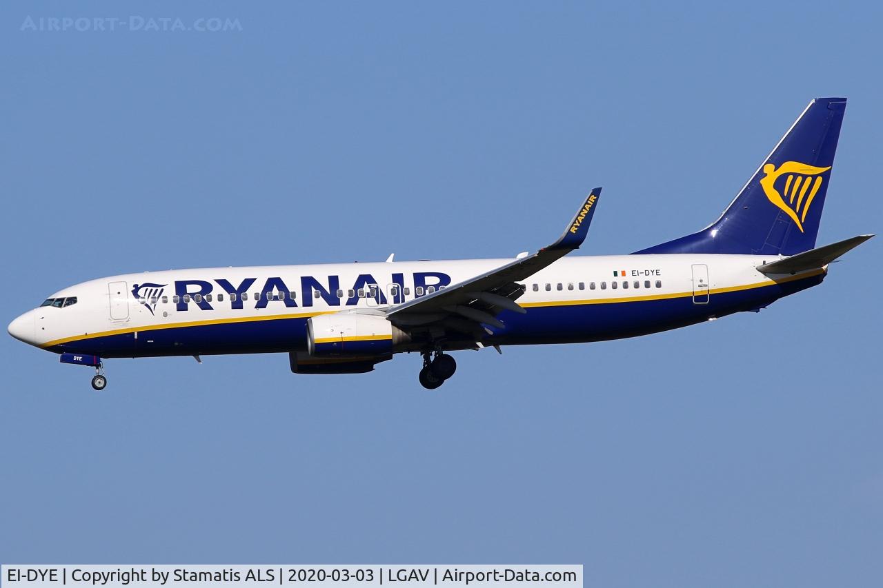 EI-DYE, 2008 Boeing 737-8AS C/N 36568, RYANAIR