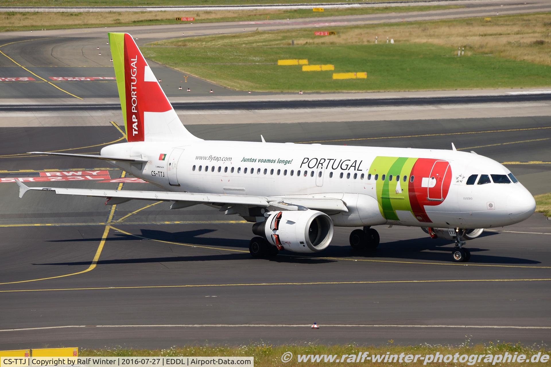CS-TTJ, 1999 Airbus A319-111 C/N 979, Airbus A319-111 - P TAP TAP Air Portugal 'Eusébio' 'Juntos voamos longe!' - 979 - CS-TTJ - 27.07.2016 - DUS