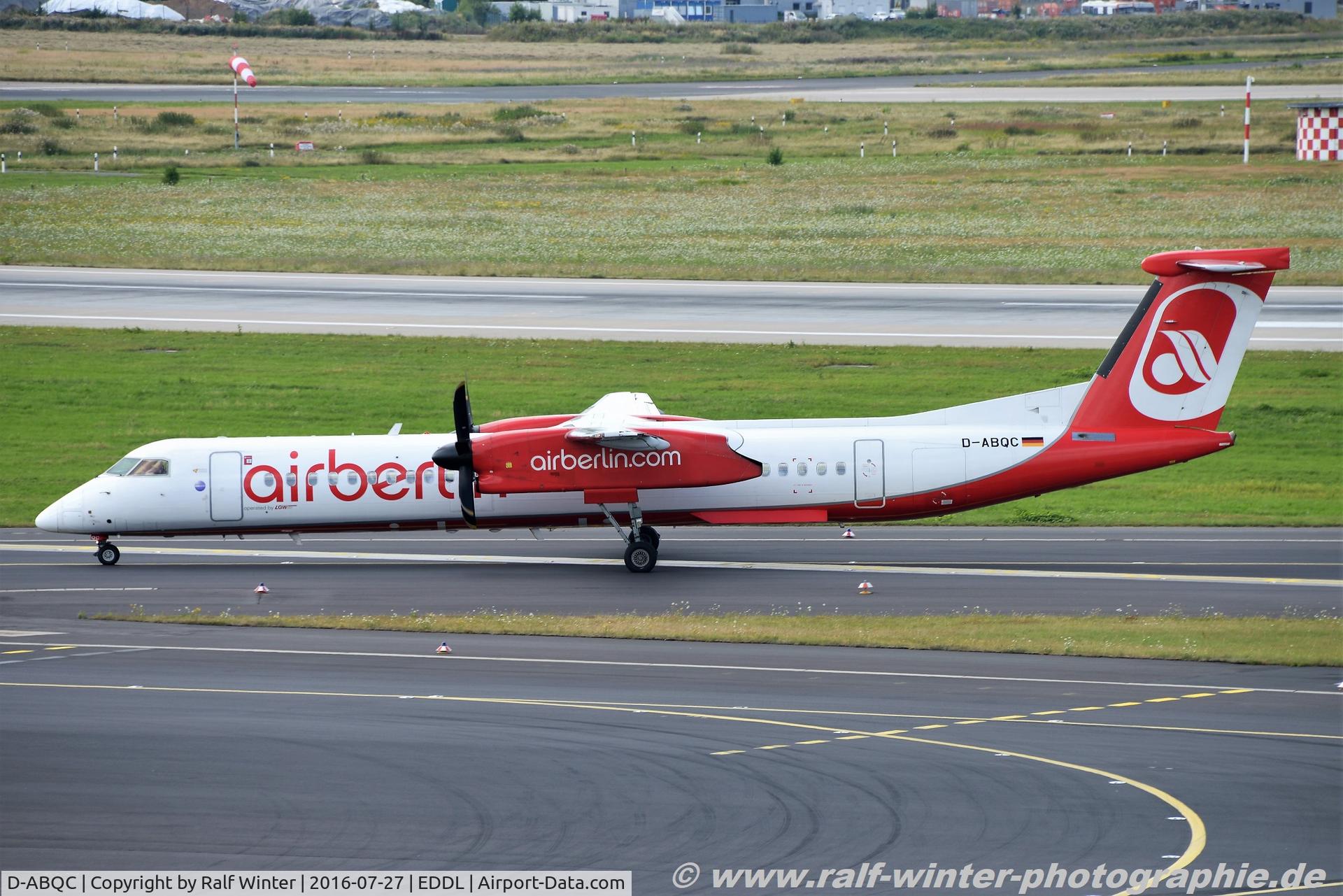 D-ABQC, 2008 De Havilland Canada DHC-8-402Q Dash 8 C/N 4231, Bombardier DHC-8-402Q Dash 8 - AB BER Air Berlin opby LGW Luffahrtgesellschaft Walter - 4231 - D-ABQC - 27.07.2016 - DUS