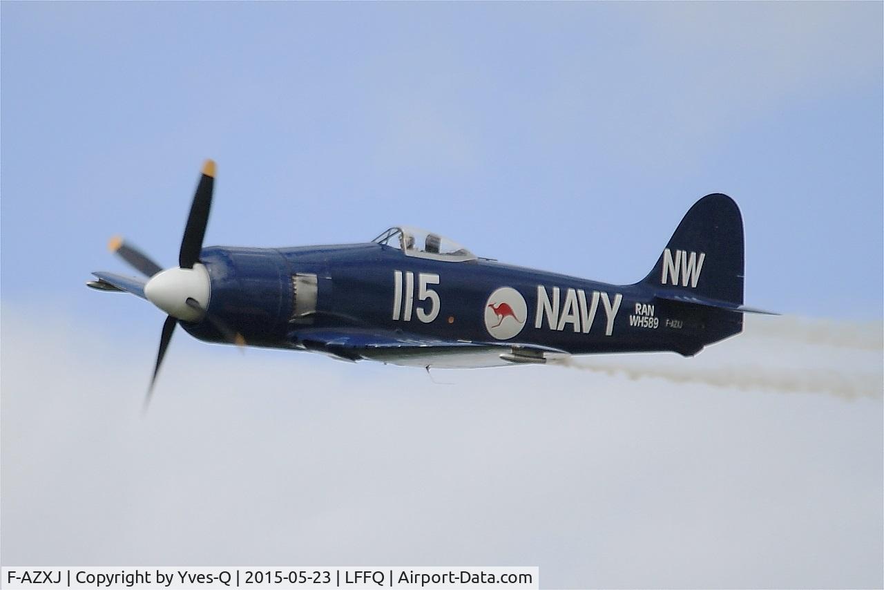 F-AZXJ, 1949 Hawker Sea Fury FB.11 C/N 37733, Hawker Sea Fury FB.11, On display, La Ferté-Alais Airfield (LFFQ) Air show 2015