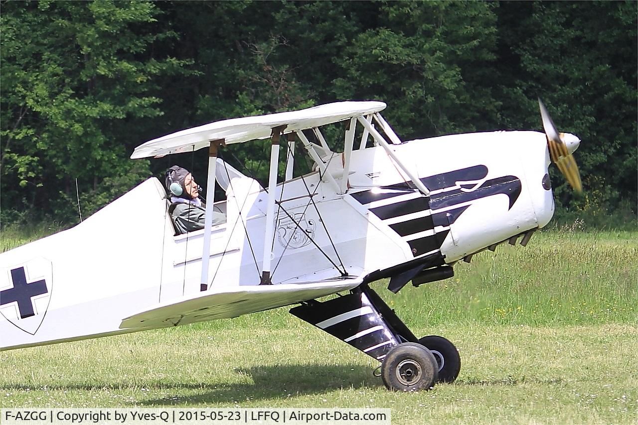 F-AZGG, 1958 CASA 1-131E Jungmann C/N 2156, CASA 1-131E Jungmann, Taxiing to parking area, La Ferté-Alais airfield (LFFQ) Airshow 2015