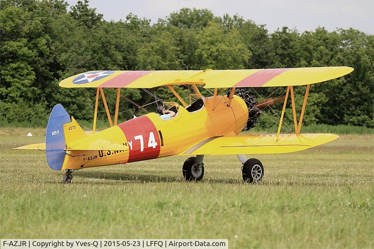 F-AZJR, 1942 Boeing-Stearman PT-13D (E75) C/N 75-5656, Boeing PT-13D Kaydet (E75), Taxiing, La Ferté-Alais Airfield (LFFQ) Air show 2015