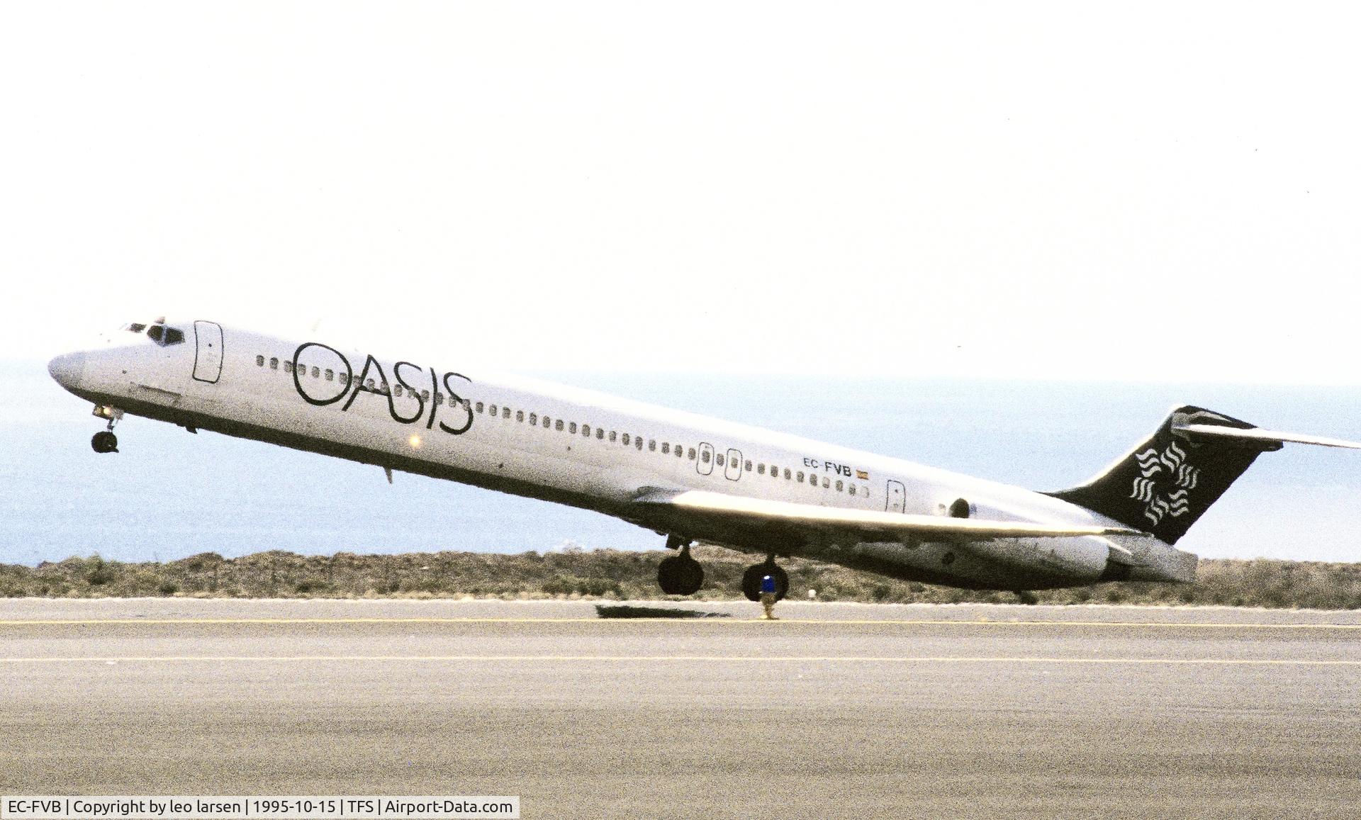 EC-FVB, 1989 McDonnell Douglas MD-83 (DC-9-83) C/N 49628, Tenerife South 15.10.1995