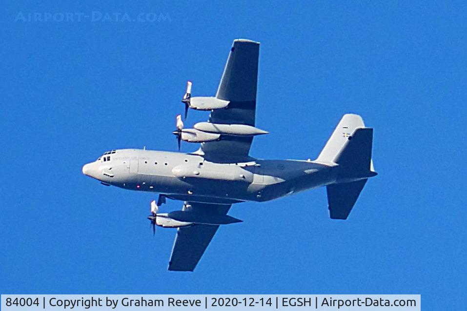 84004, Lockheed C-130H Hercules C/N 382-4881, High over Norwich.