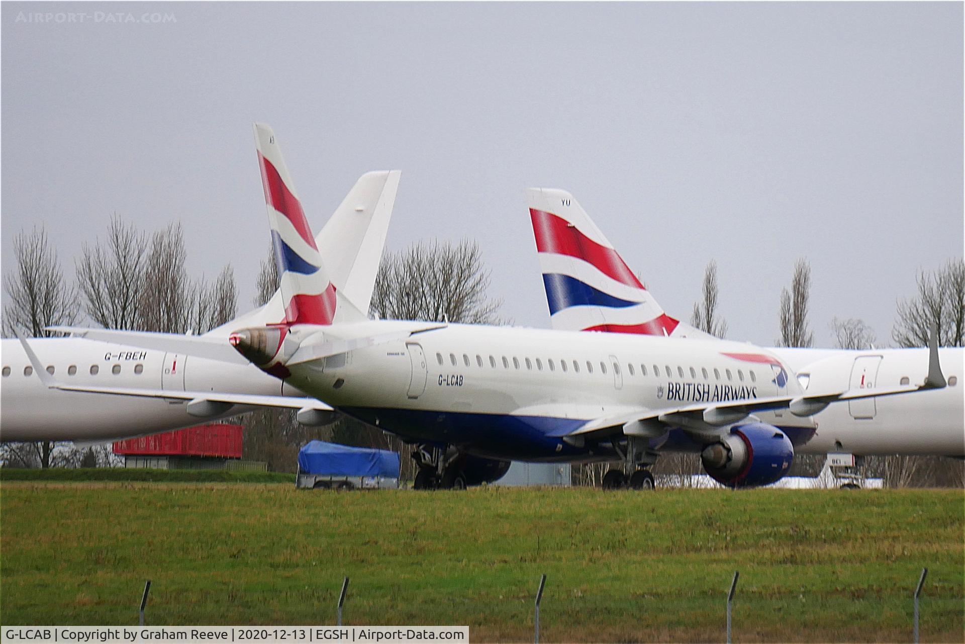 G-LCAB, 2011 Embraer 190SR (ERJ-190-100SR) C/N 19000465, In storage at Norwich.