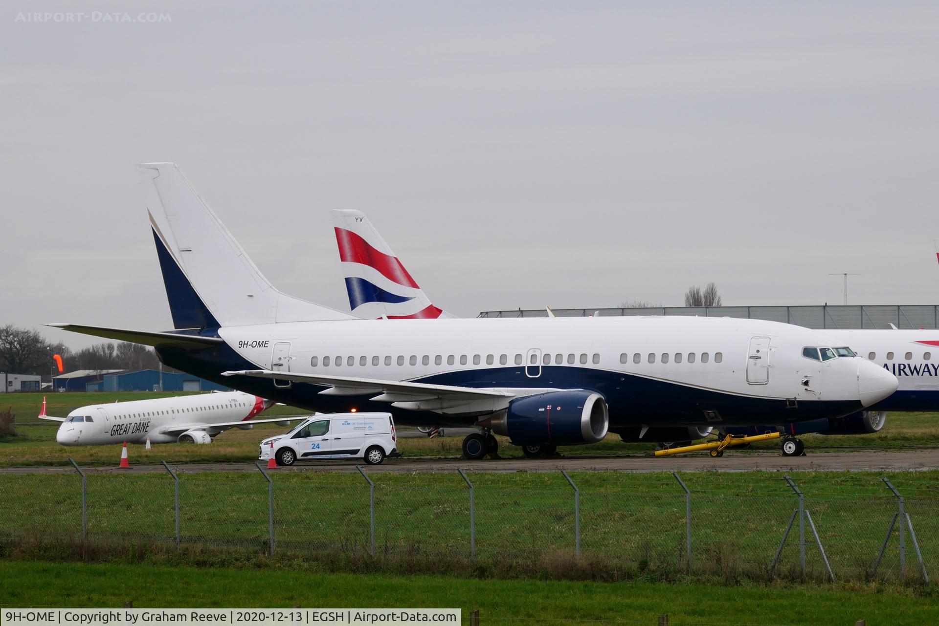 9H-OME, 1991 Boeing 737-505 C/N 24274, In storage at Norwich.